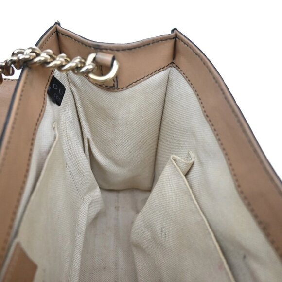GUCCI Logo Emily Guccissima GG Pattern Chain Shoulder Bag Leather Beige 74KA690 - Picture 8 of 16